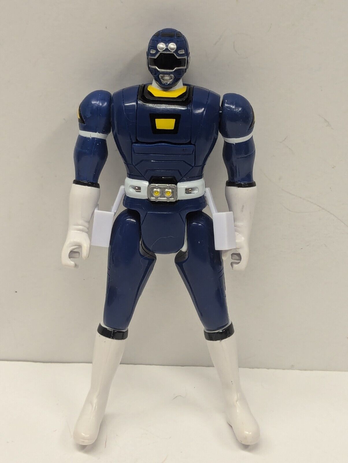 Bandai Power Rangers Turbo Flip Head Figure Triple Action Blue Ranger Justin