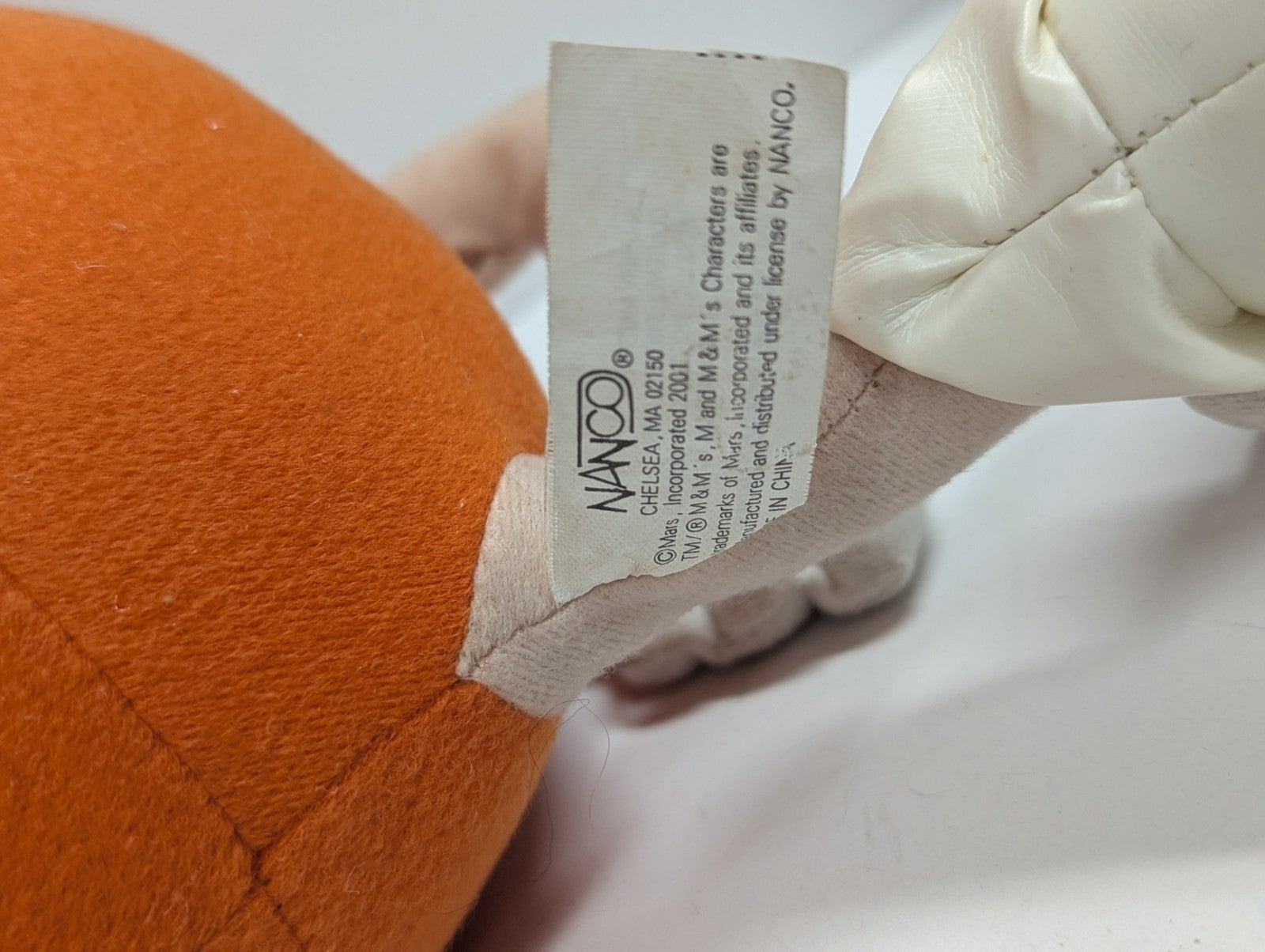 M&M Orange "Crispy" Plush Stuffed Toy 2001 Nanco Vintage tennis shoes, 12"