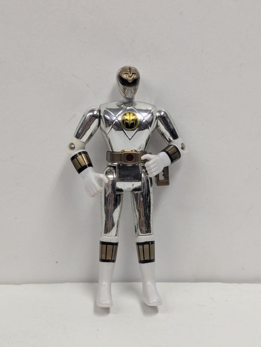 RARE 1995 Mighty Morphin Power Rangers The Movie White Ranger with Chest Sticker
