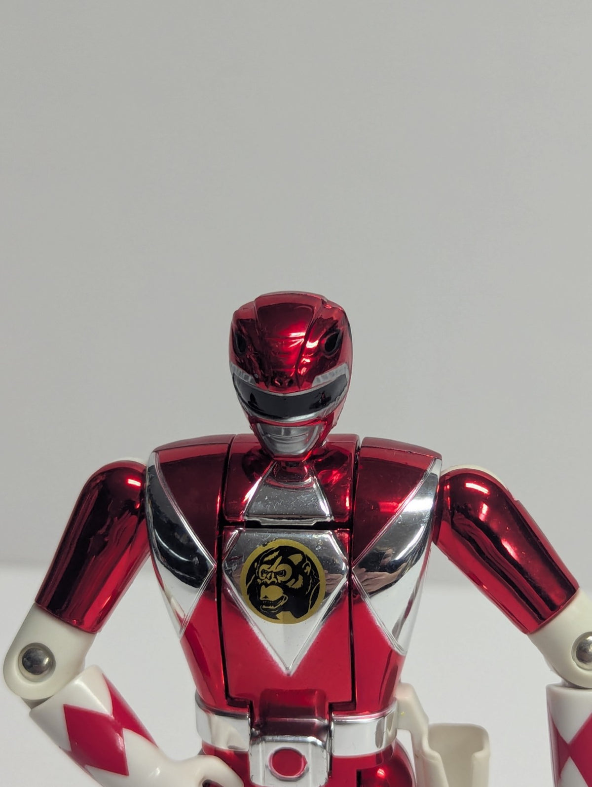 Mighty Morphin Power Rangers Red Metallic Ranger Flip Head Rocky