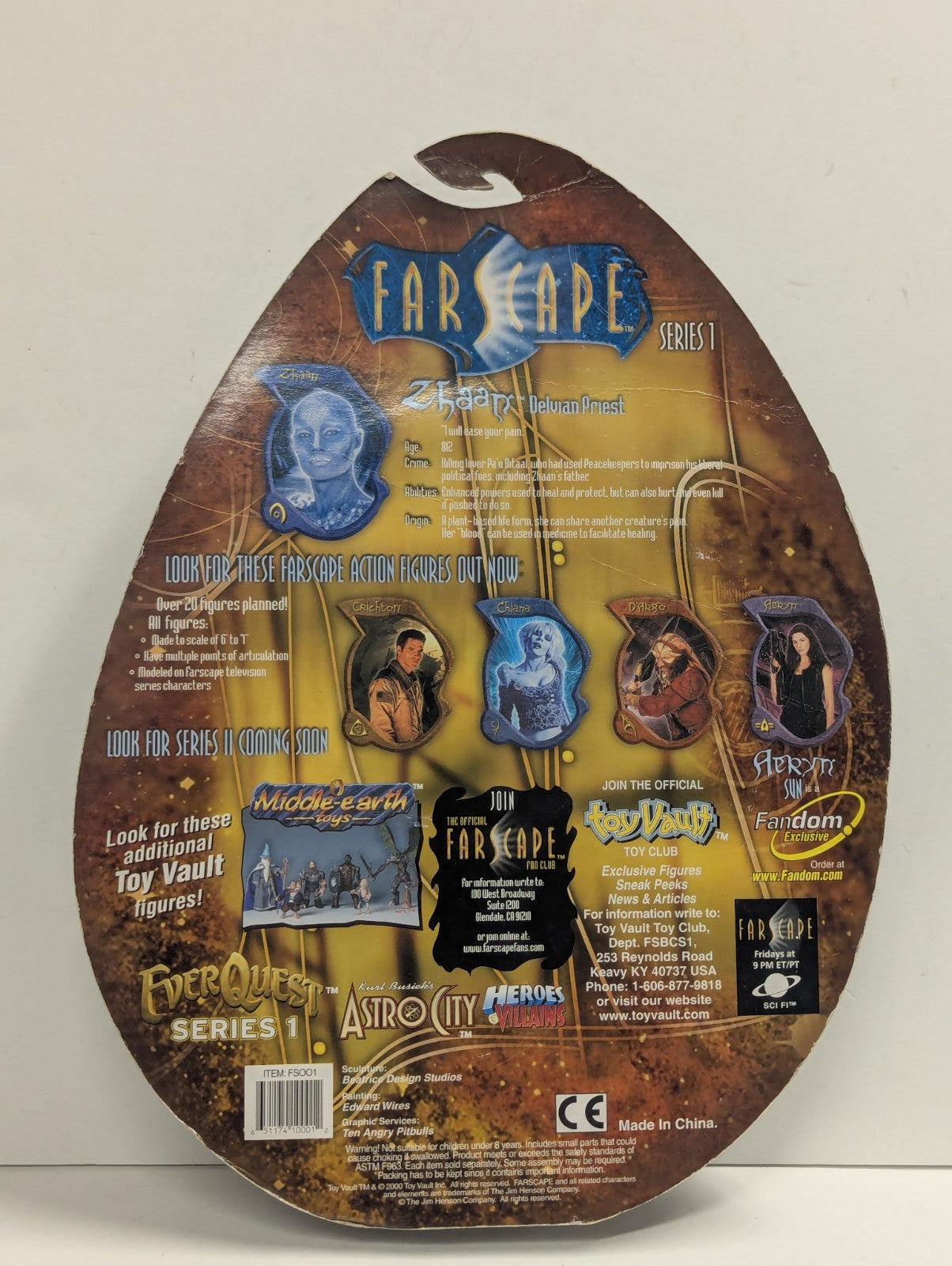 2000 Toy Vault Farscape Series 1 Zhaan Action Figure