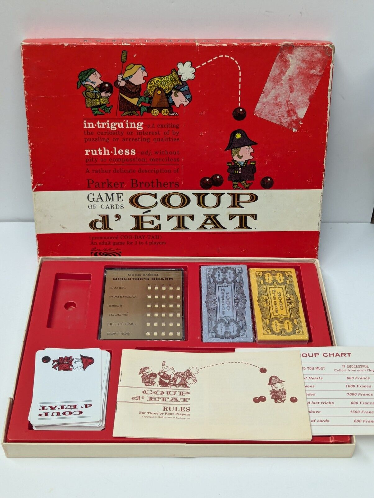 Vintage 1966 COUP D’ ETAT Game Of Cards Parker Brothers, Missing  Daggers