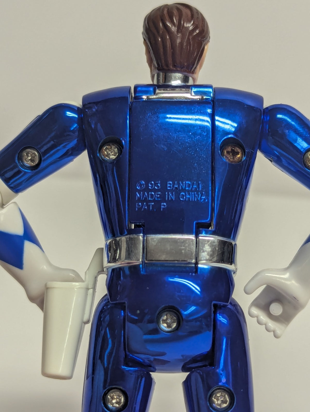 Mighty Morphin Power Rangers Blue Metallic Ranger Flip Head Billy
