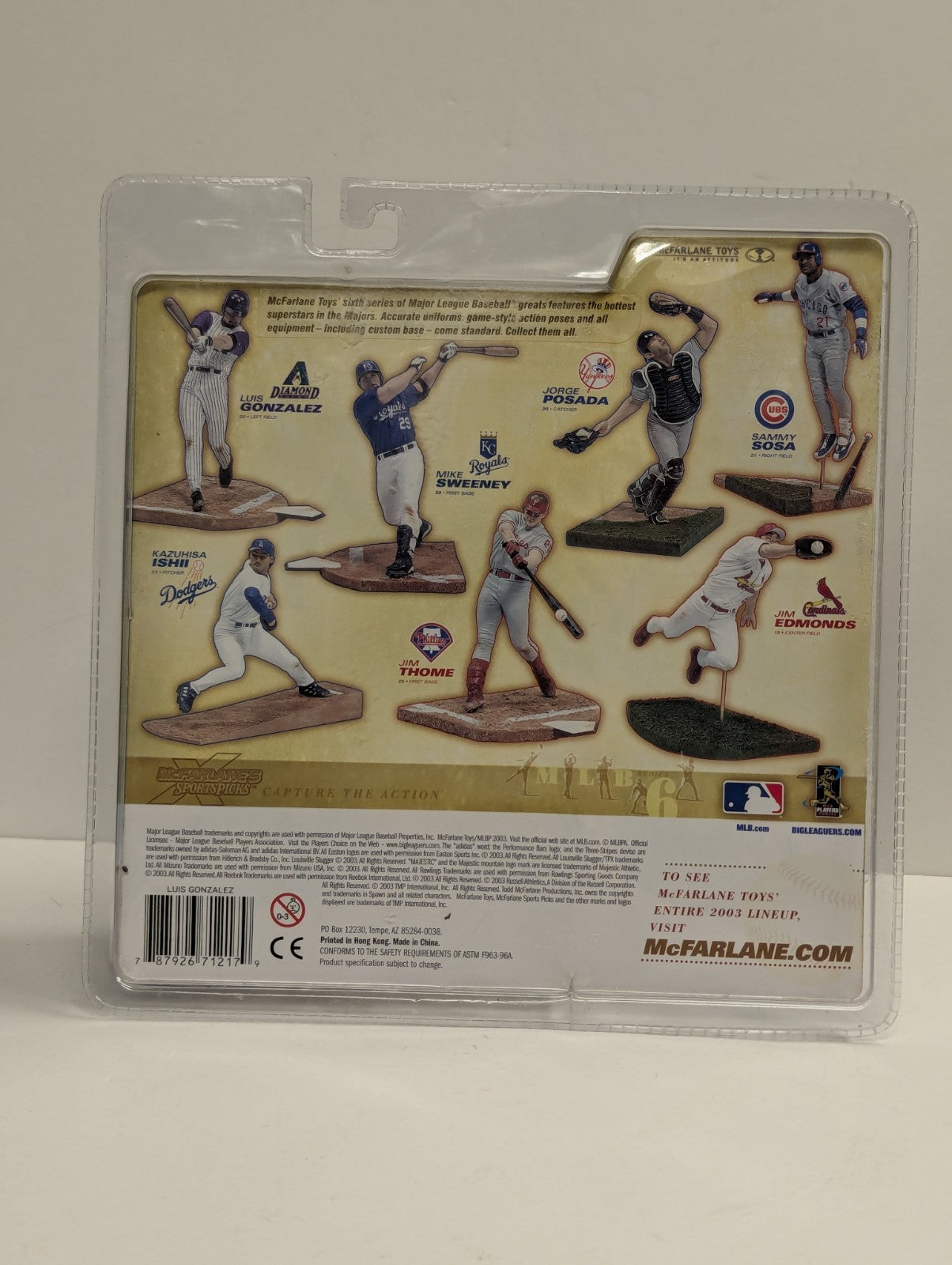 Luis Gonzalez 2003 McFarlane MLB Series 6 Arizona Diamondbacks Action Figure