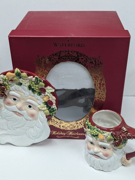Waterford Holiday Heirlooms Milk & Cookies for Santa St Nick Mug & Plate Set