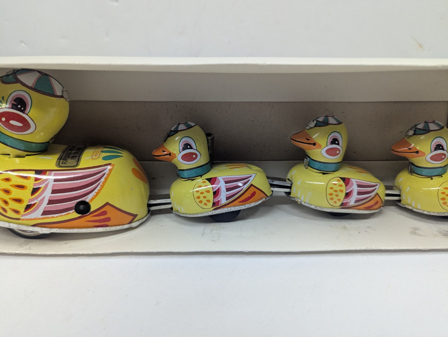 Vintage 1970’s China Duck Family Funny Action Wind Up Toy Train Collector