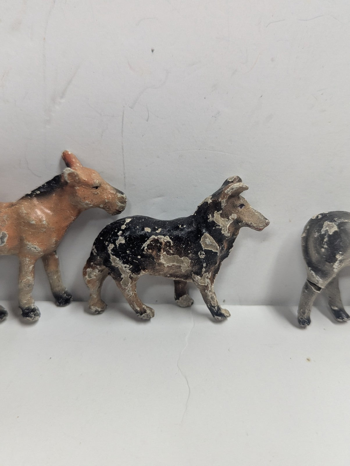 Lot of Vintage Farm Animals (Cow, Sheep, Dog, Donkey)