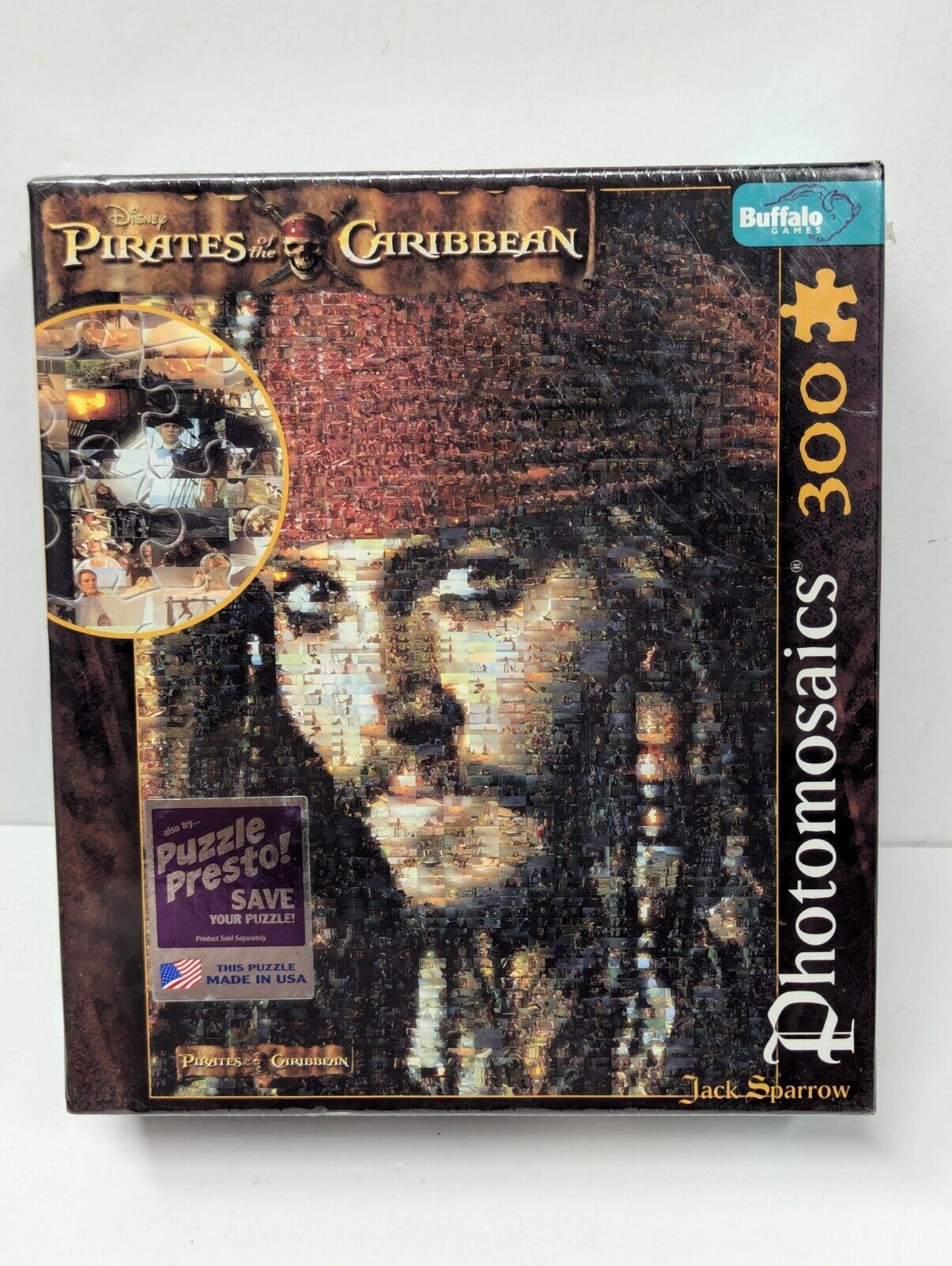 Pirates of the Caribbean 300 Piece Puzzle (Buffalo) Jack Sparrow Photomosaic NEW