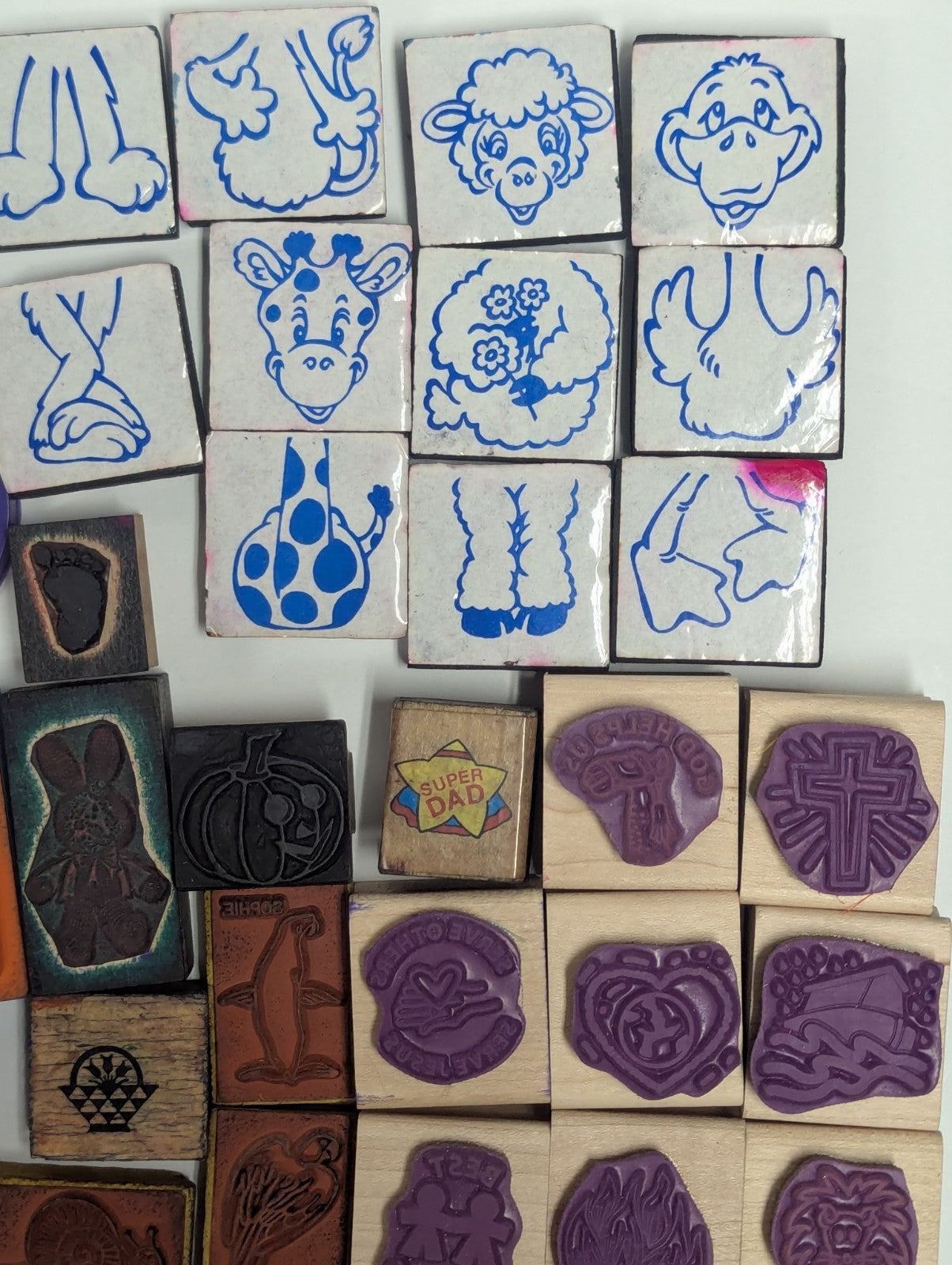 Large Lot of Vintage Rubber Ink Stamps including Talespin & Yogi Bear Stamps 