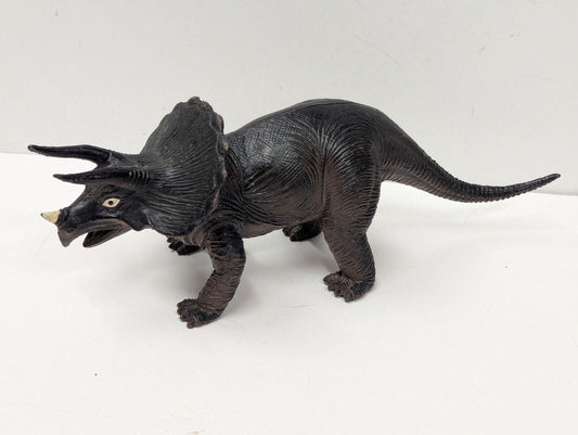 IMPERIAL Triceratops Dinosaur Action Figure Toy 1985 Retired Brown 10.5"