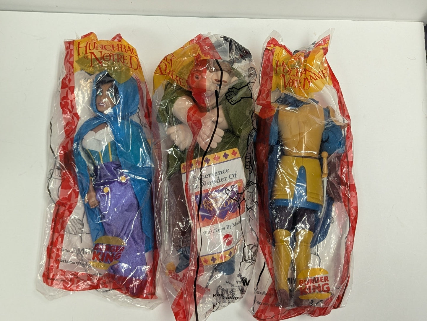 1996 Burger King MIP Disney The Hunchback Of Notre Dame Dolls New In Packaging 
