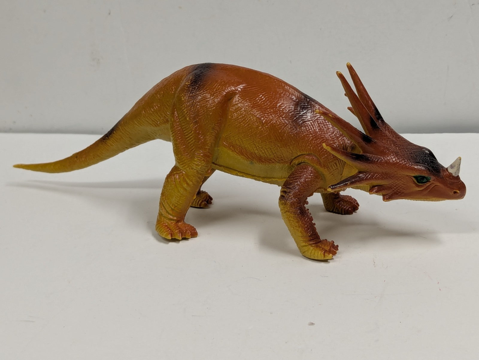 Imperial Dinosaur Styracosaurus 1985 Figure Toy Vtg Orange And Yellow