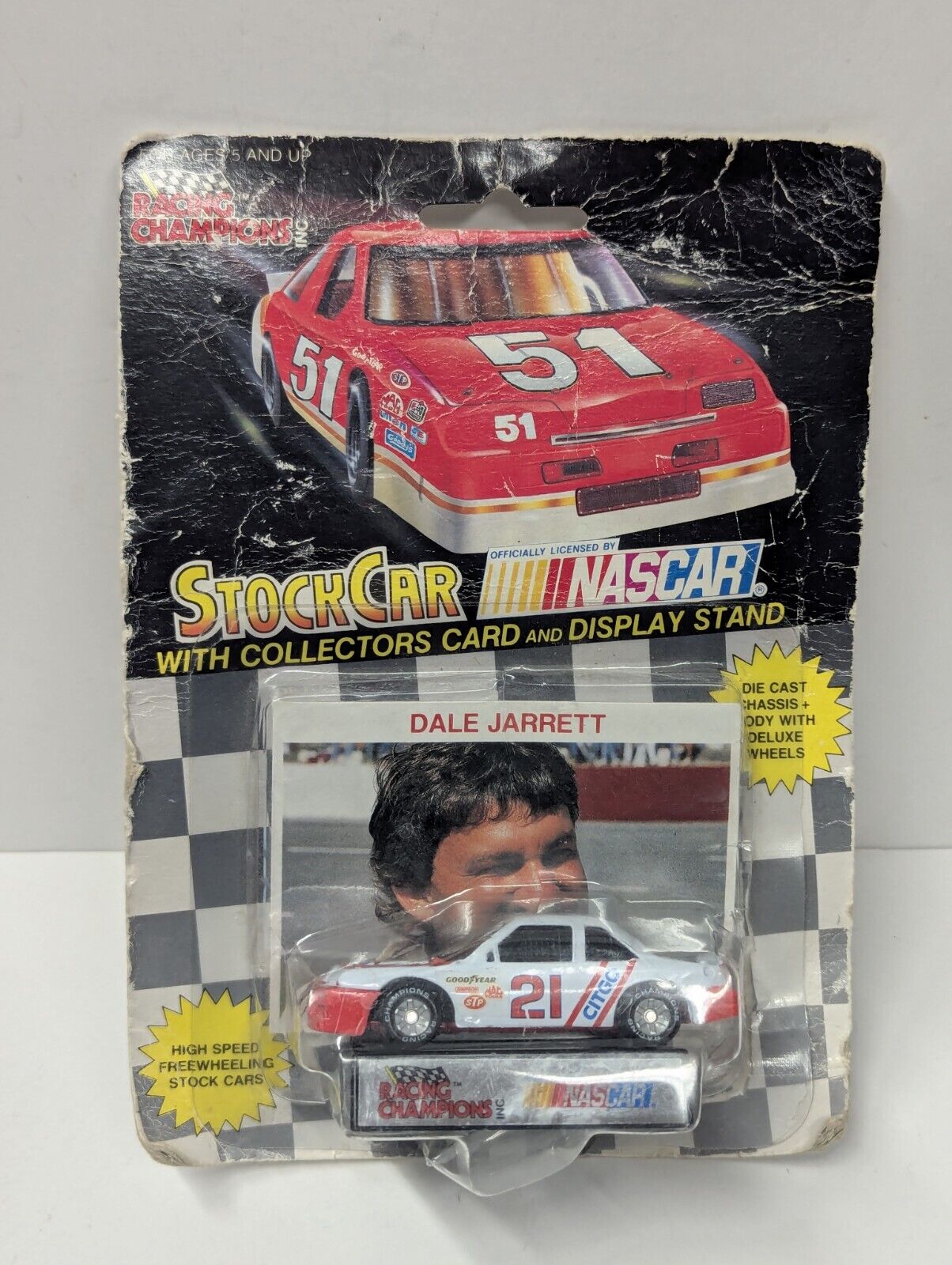 Racing Champions Stock Car Nascar #21 Dale Jarrett 1/64 Citgo Collectors Card