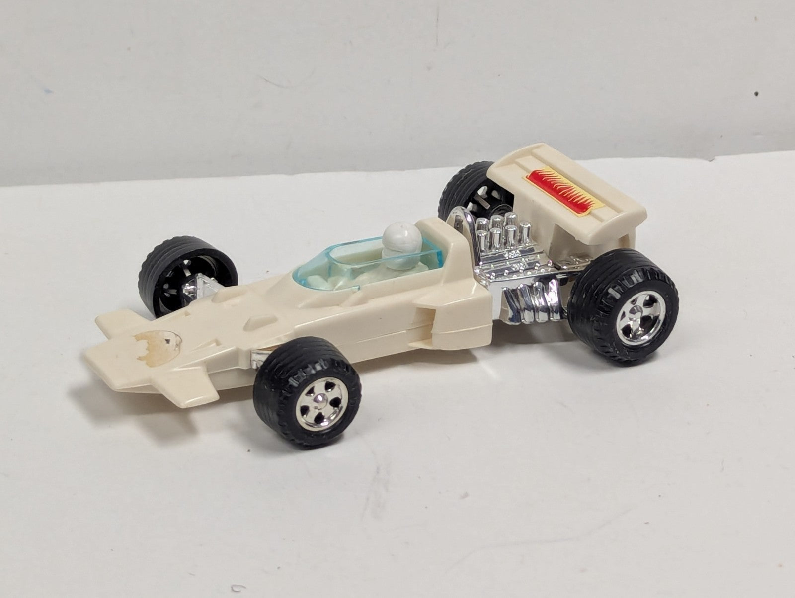 Vintage Plastic FUNMATE Open Wheel Indy Race Car - White - Made in Japan