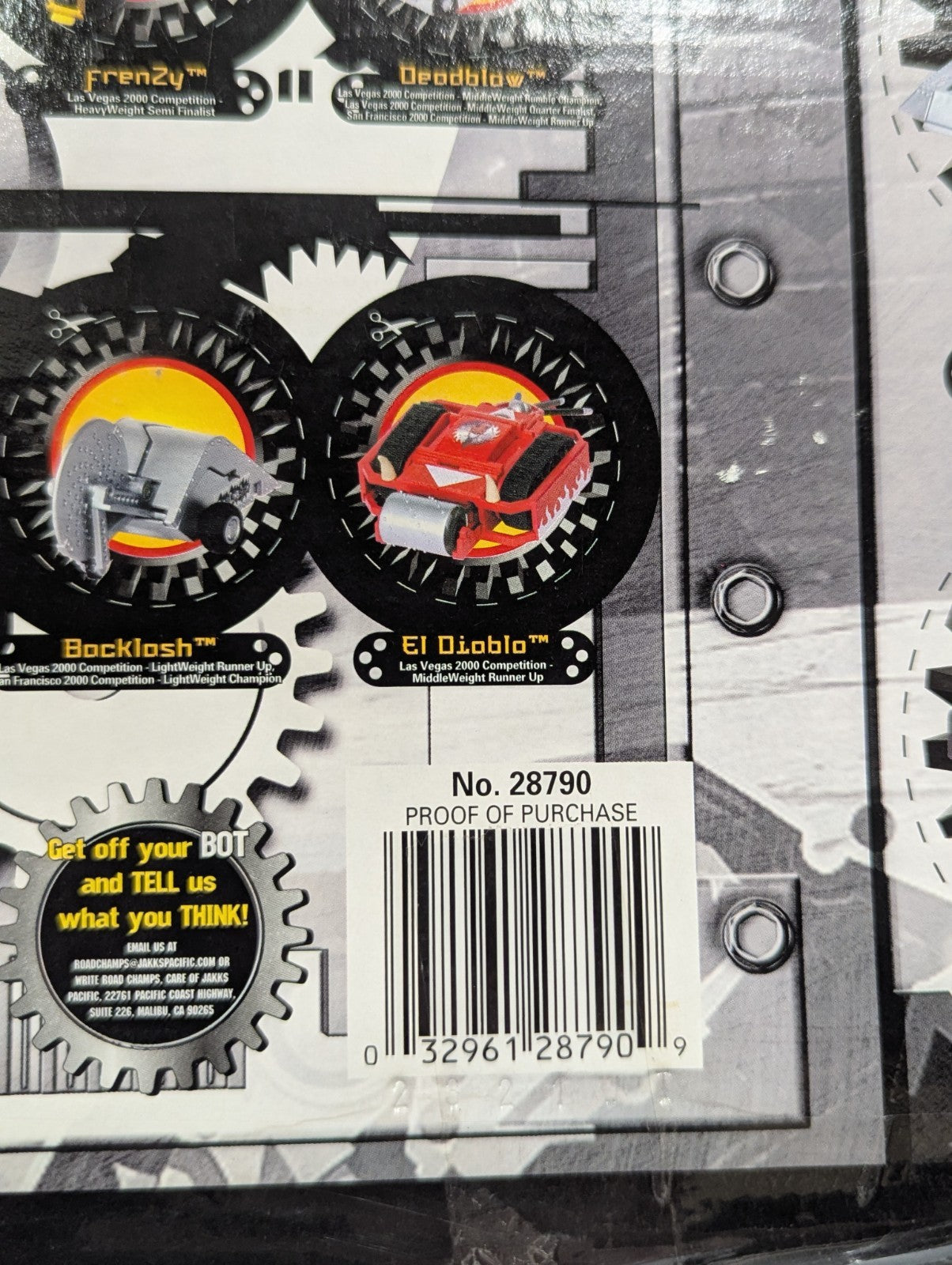 2001 BattleBots Road Champs Champions of the Arena Tazbot & Diesector CIB Tested