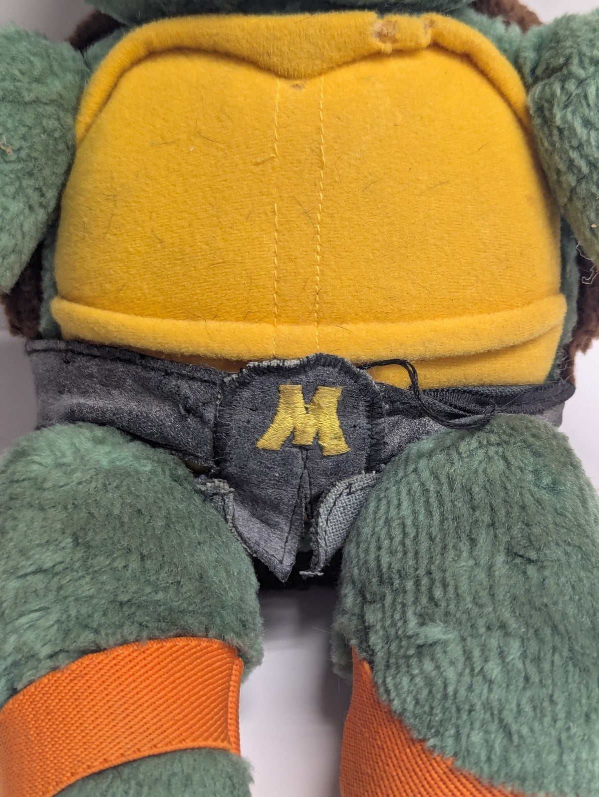 Vintage Teenage Mutant Ninja Turtle Michelangelo Plush 14” Huggable Turtle