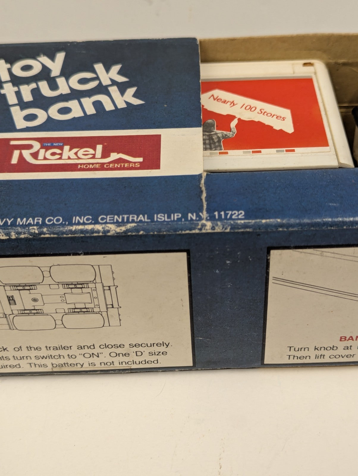VINTAGE RICKEL TOY TRUCK BANK (Semi-Truck) IN ORIGINAL BOX