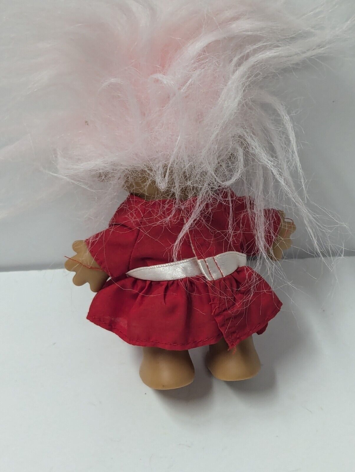 RUSS Troll Doll Lucky "I LOVE YOU THIS MUCH" Vintage Valentine Girl Pink Hair 5"