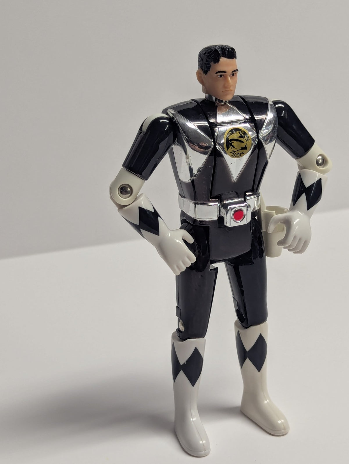 Mighty Morphin Power Rangers Black Metallic Ranger Flip Head Adam 
