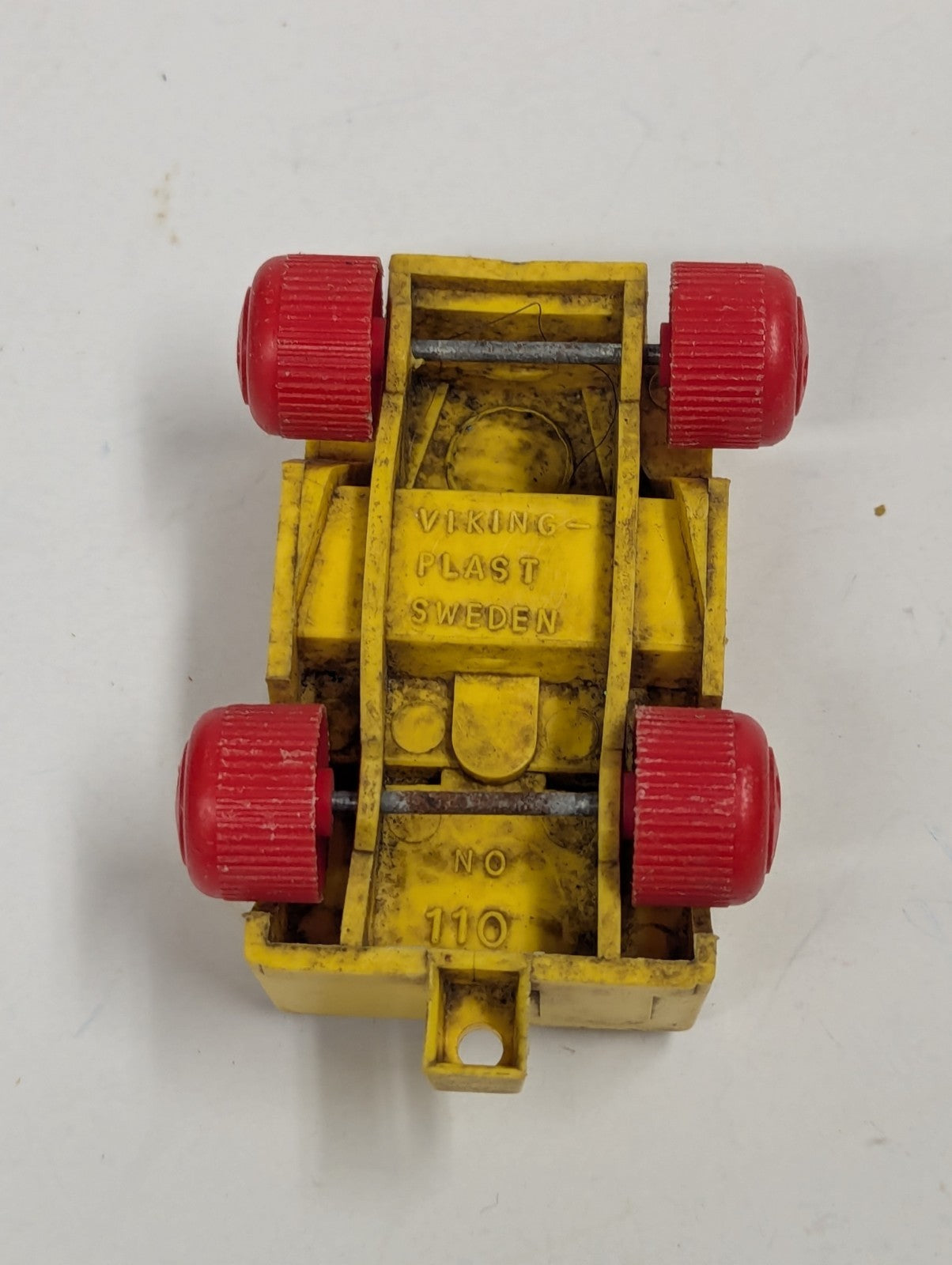 1970's  Viking Plastic of Sweden Vintage Plastic Yellow and Red Jeep Toy