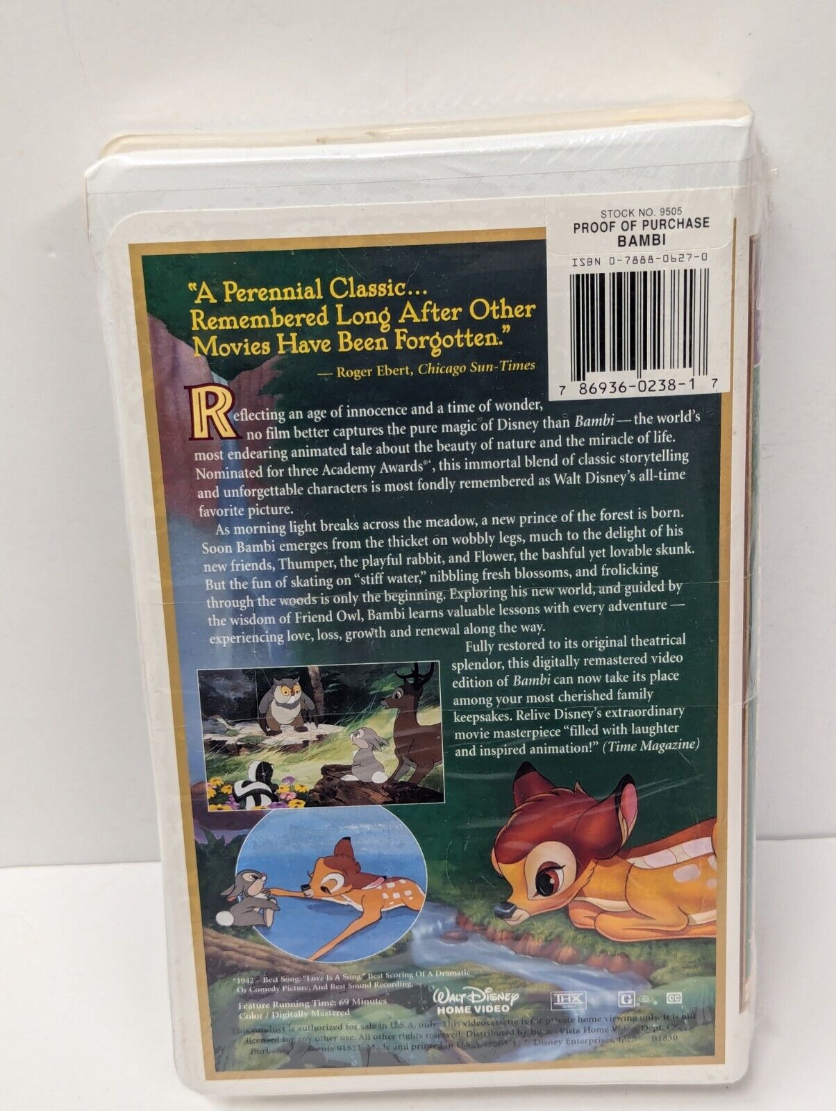 Bambi: 55th Anniversary Walt Disney's Masterpiece (VHS, Limited Edition) SEALED
