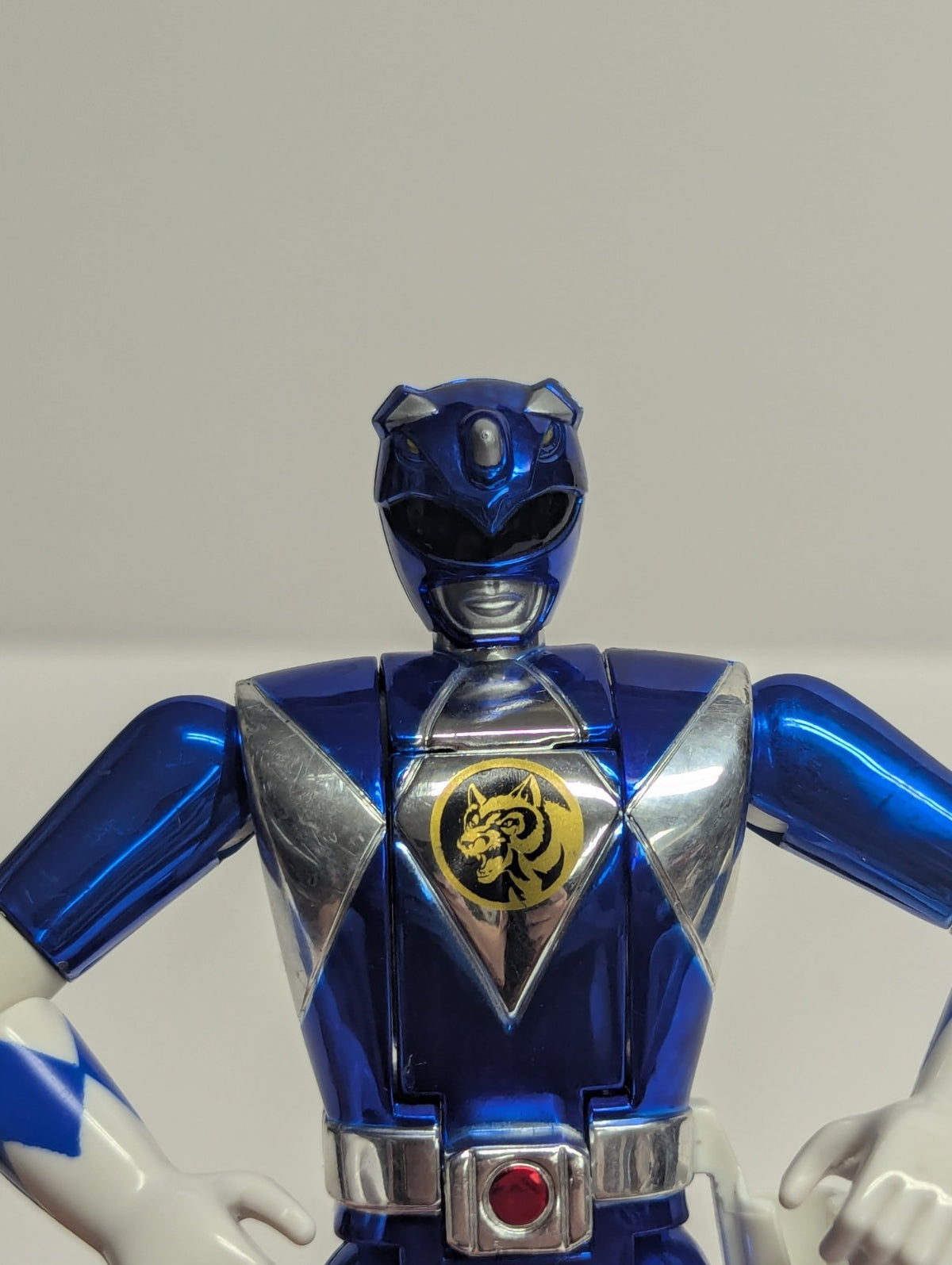 Mighty Morphin Power Rangers Blue Metallic Ranger Flip Head Billy