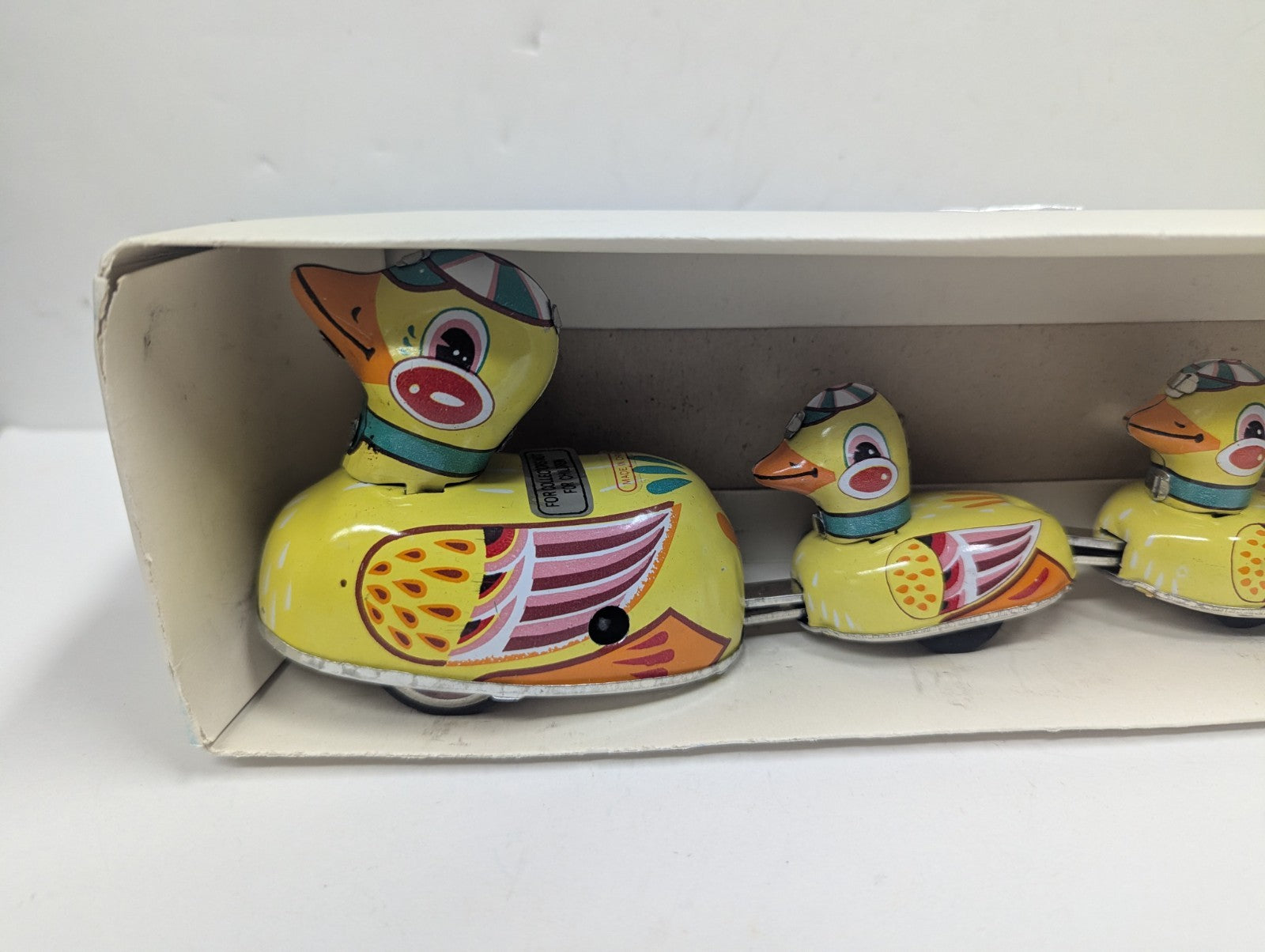 Vintage 1970’s China Duck Family Funny Action Wind Up Toy Train Collector
