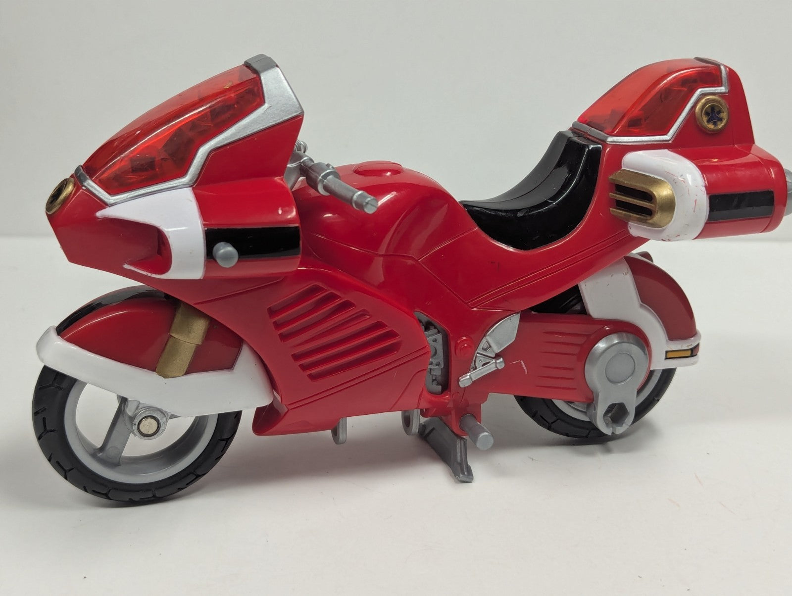 1999 Bandai Power Rangers Light Speed Rescue Red Ranger Action Figure with Bike
