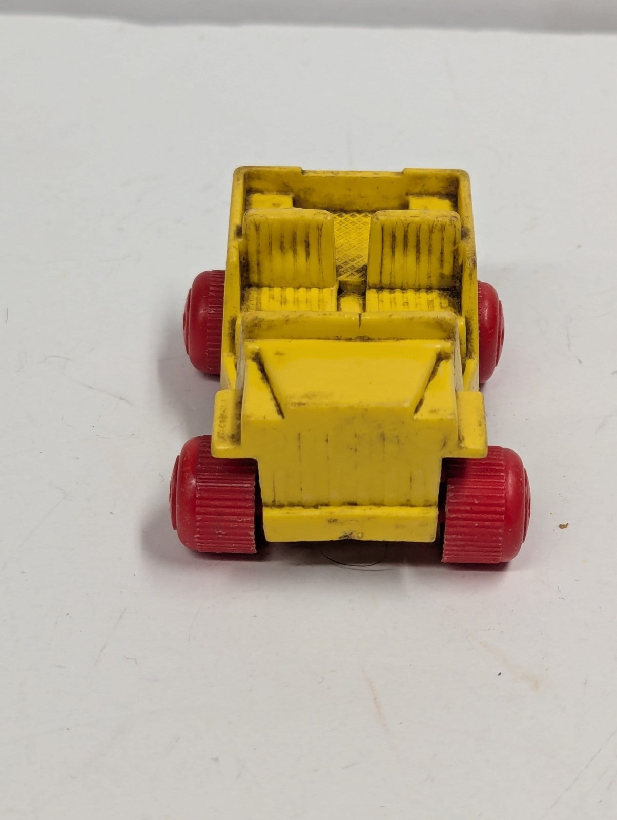 1970's  Viking Plastic of Sweden Vintage Plastic Yellow and Red Jeep Toy