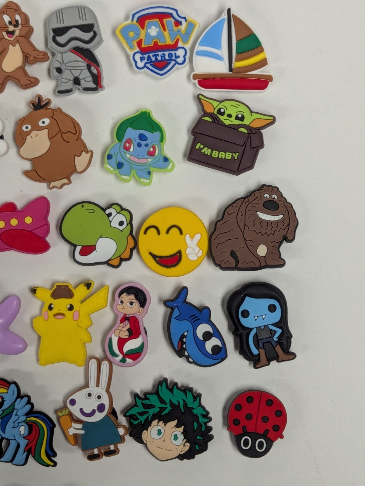 Huge Lot of JIBBITZ Crocs Shoe Charms Miscellaneous (Pokemon, Disney, Food, Ect)