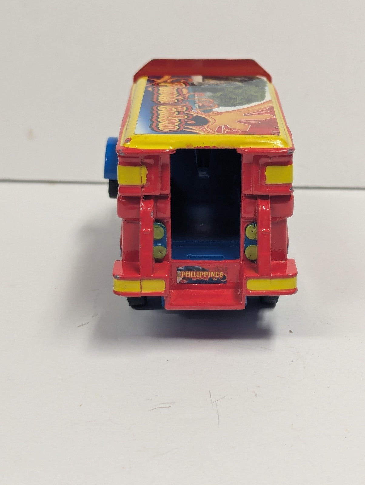 Vintage Phillippines Jeepney Diecast Taxi Mindanao Red (Broken Front) As Is