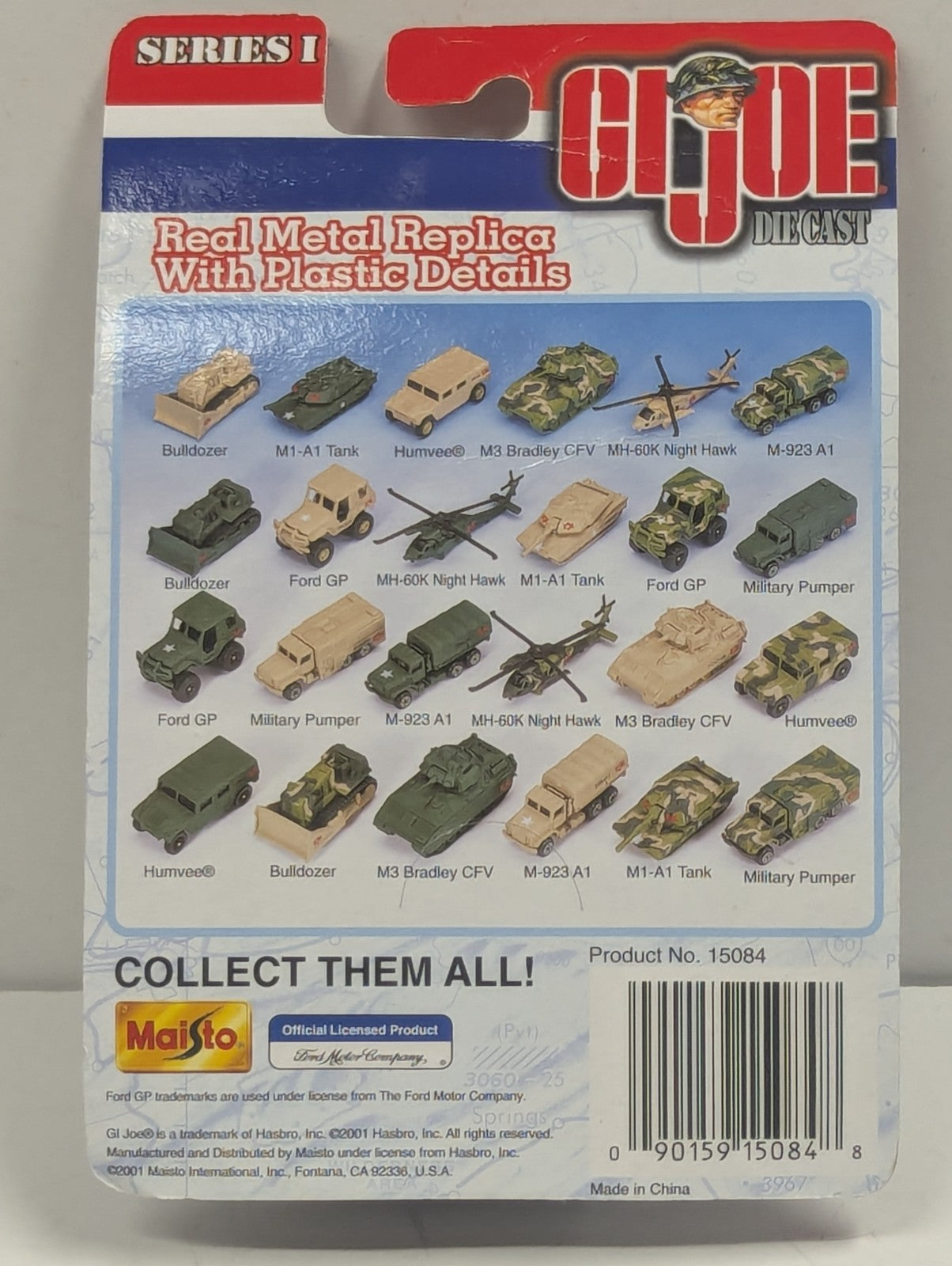 2001 Maisto G.I.JOE FORD GP JEEP Diecast With Dog Tag on Card