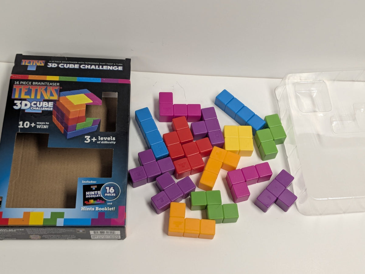 Masterpieces Tetris 16 Piece 3d Cube Logic Puzzle Game Brainteaser in Box