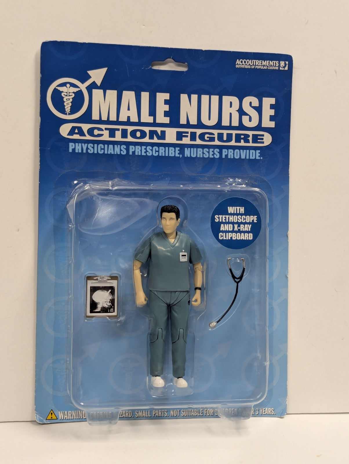 2004 Accoutrements Male Nurse Action Figure w/ Stethoscope & X-Ray Board