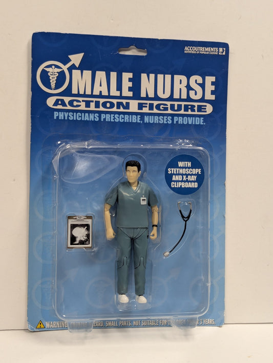 2004 Accoutrements Male Nurse Action Figure w/ Stethoscope & X-Ray Board