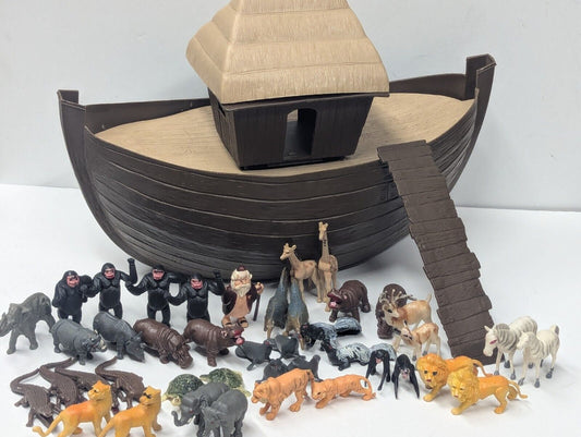 Vintage 1972 Rae Noah’s Ark Plastic & Misc Animal Figure Toy Lot Hong Kong
