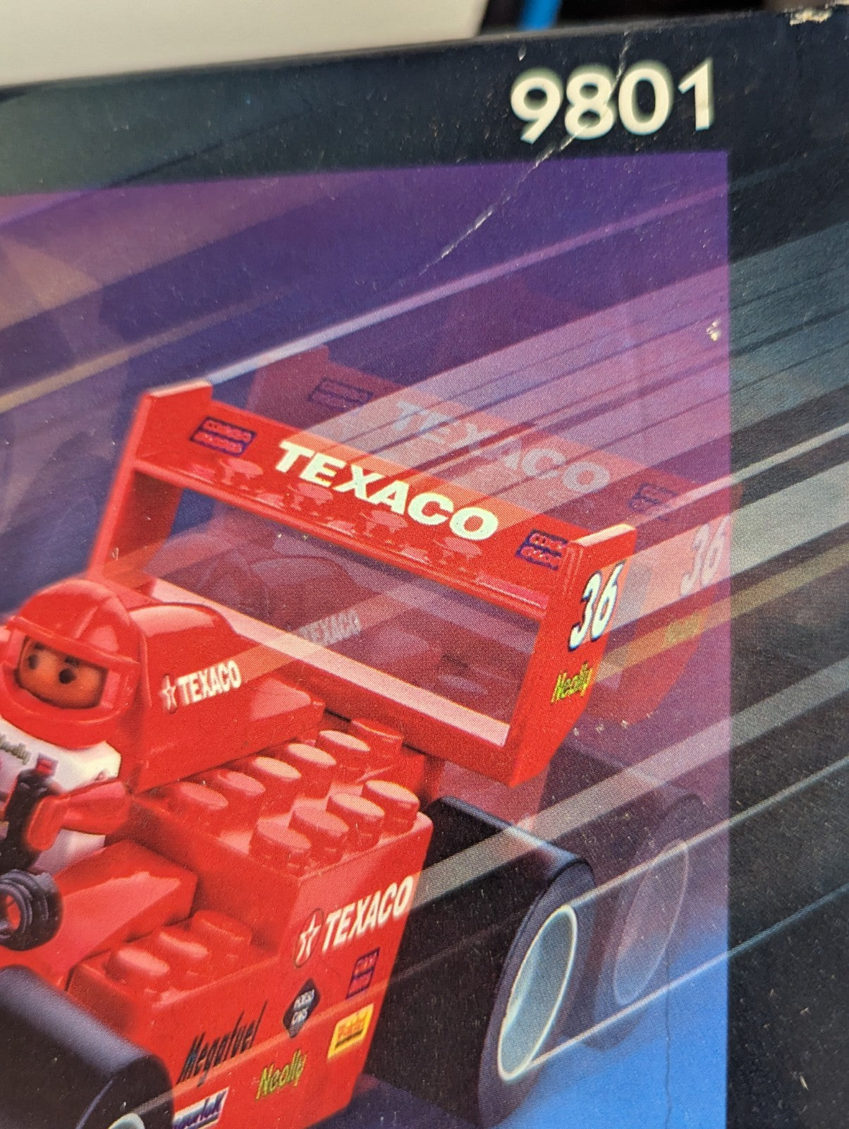 1996 MEGA BLOKS Motor Sport: Build & Race Speedway (9801) Damaged Box Incomplete