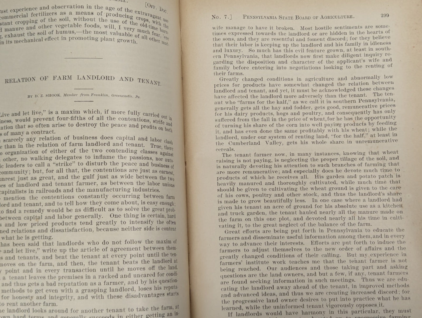 Antique Agriculture of Pennsyvania 1894 Book Hardcover