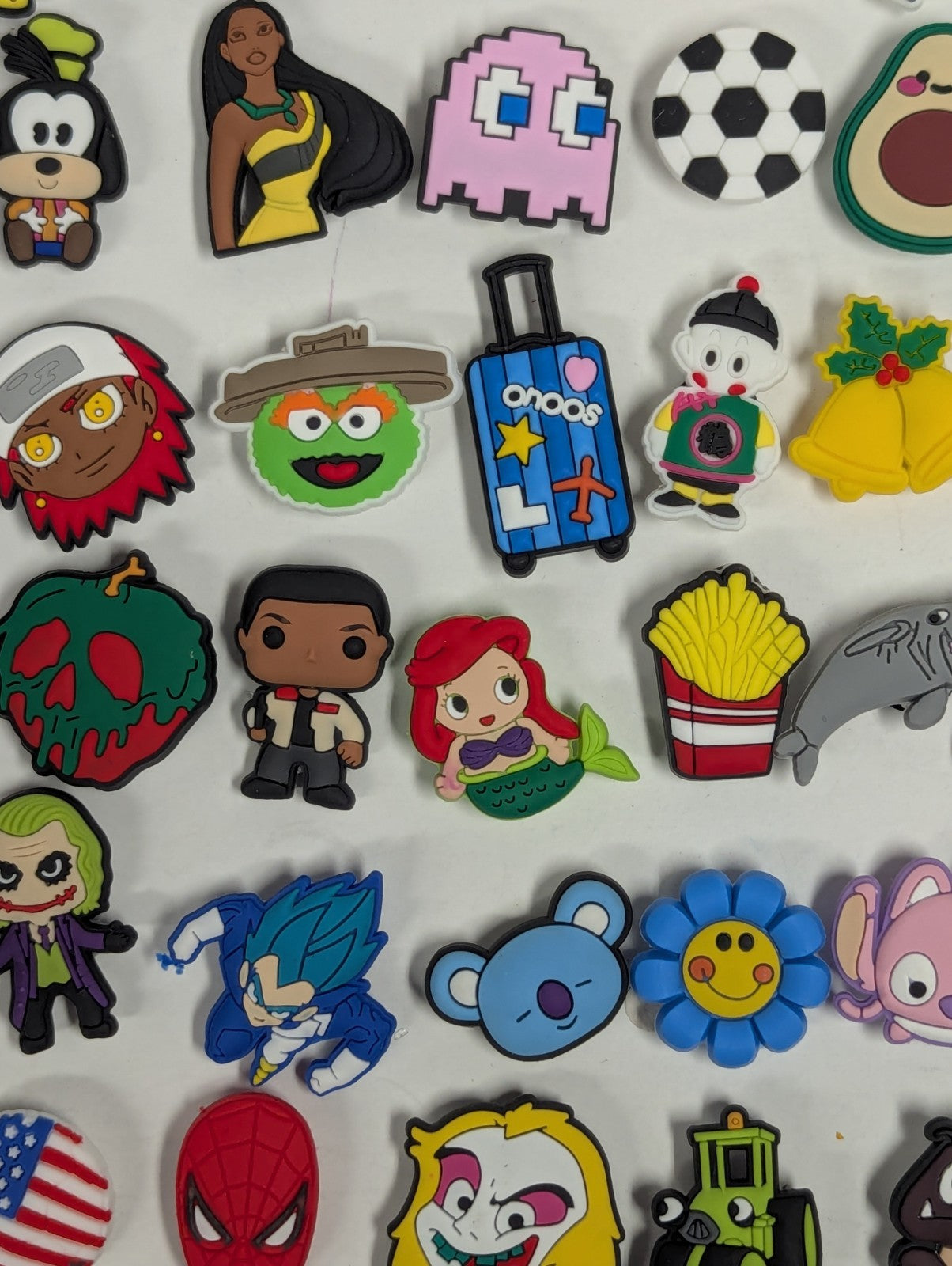 Huge Lot of JIBBITZ Crocs Shoe Charms Miscellaneous (Pokemon, Disney, Food, Ect)