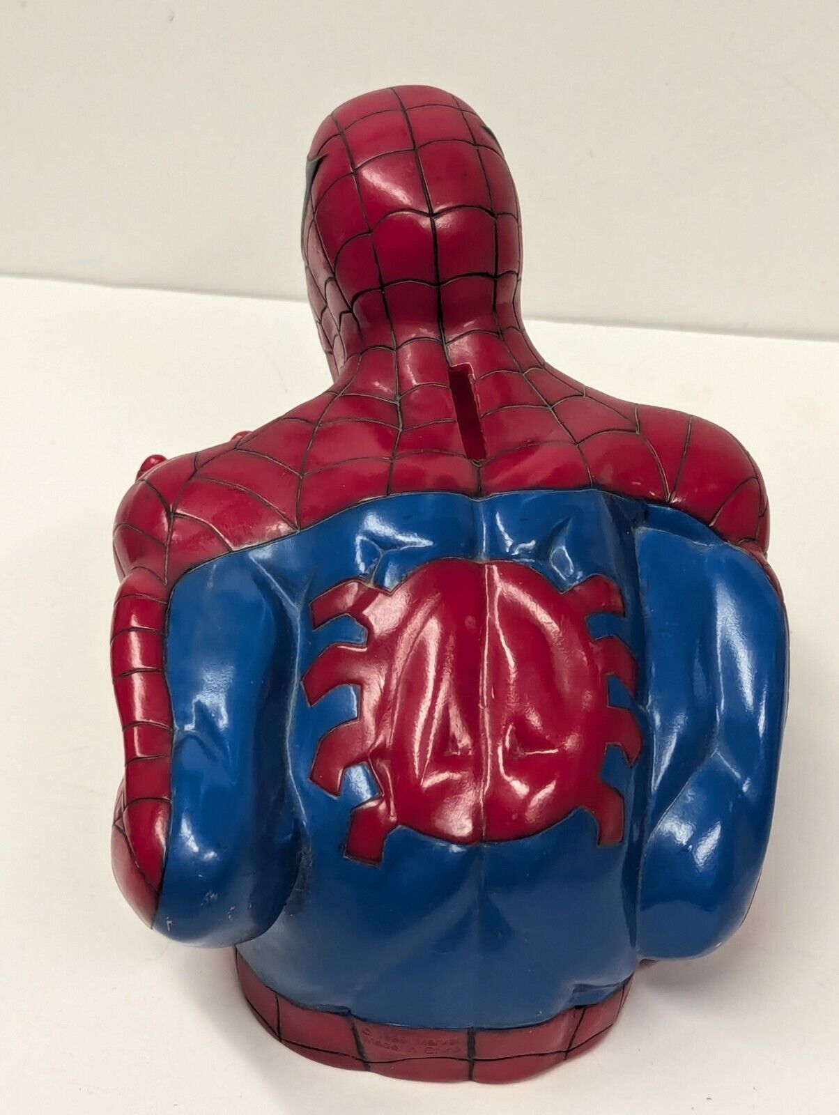 1999 Vintage Marvel Spider-Man Plastic Bust Piggy / Coin Bank 