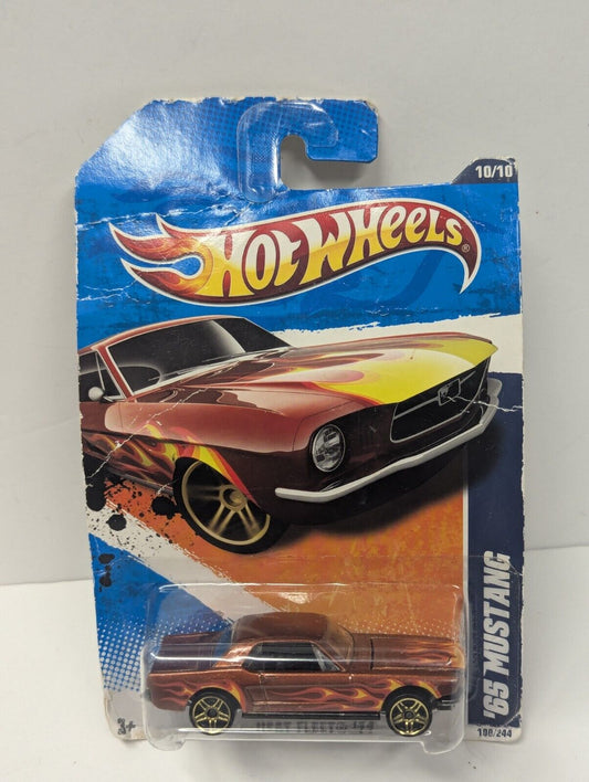 Hot Wheels 1965 Ford Mustang Coupe '11 Heat Fleet Series #10/10 Brown Flame NEW