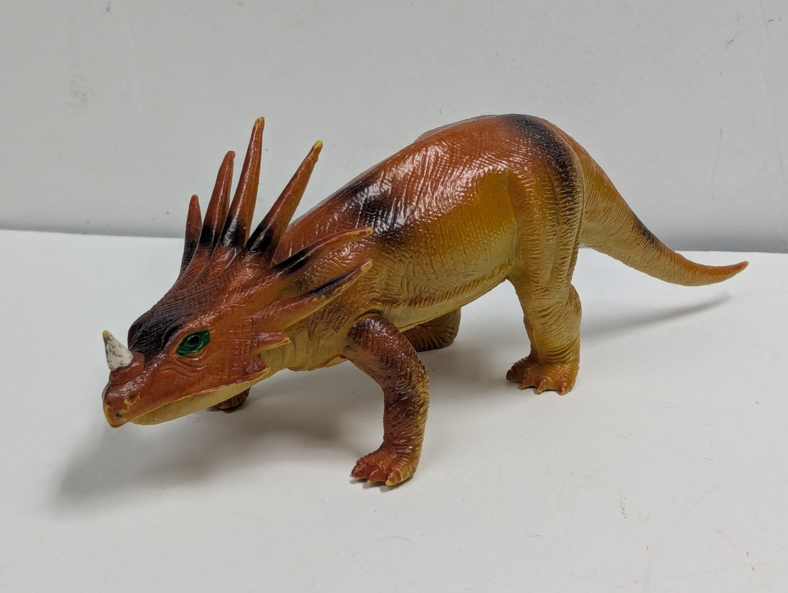 Imperial Dinosaur Styracosaurus 1985 Figure Toy Vtg Orange And Yellow