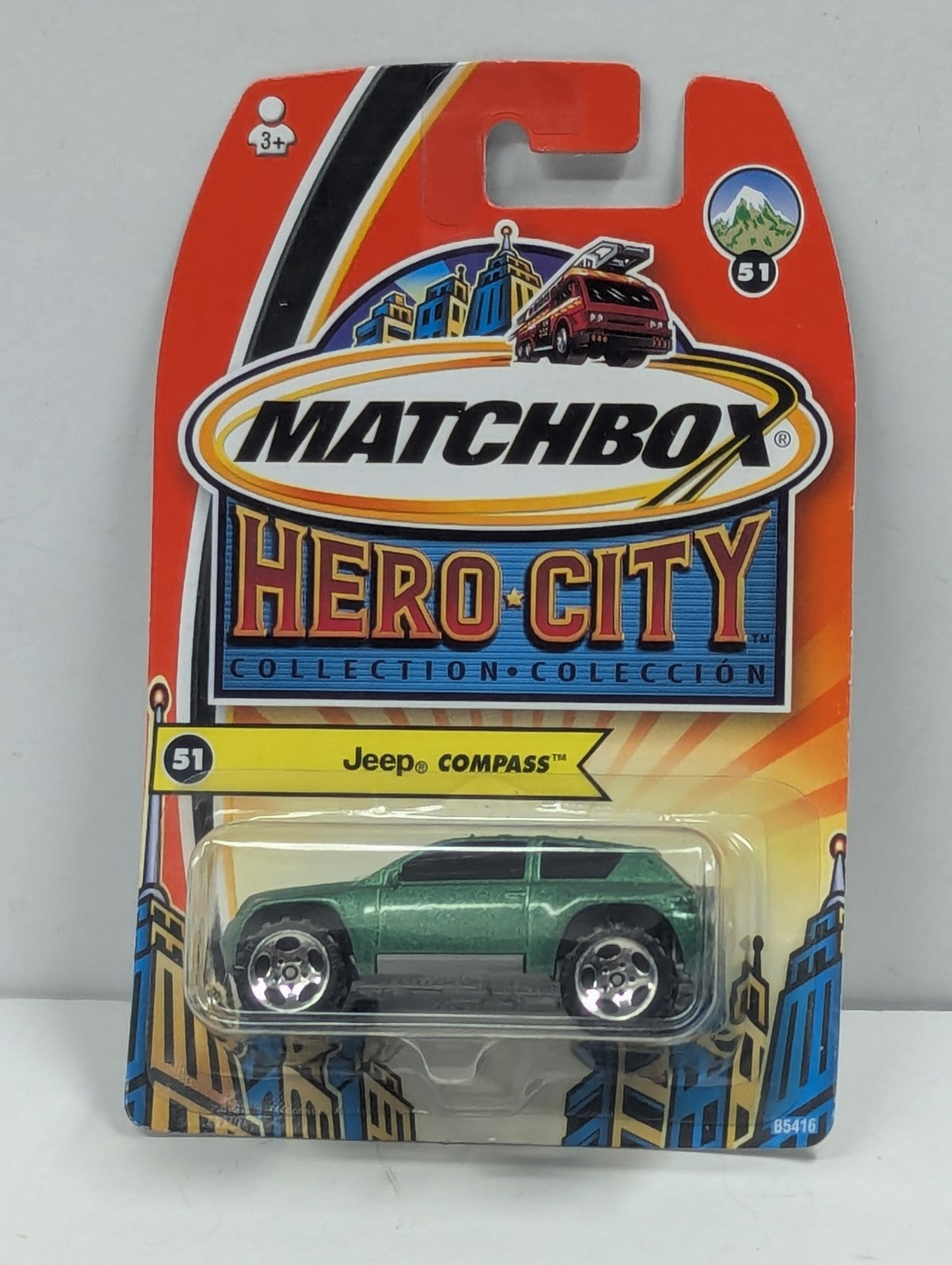 2003 Matchbox Hero City Collection Green Jeep Compass Toy Vehicle #51