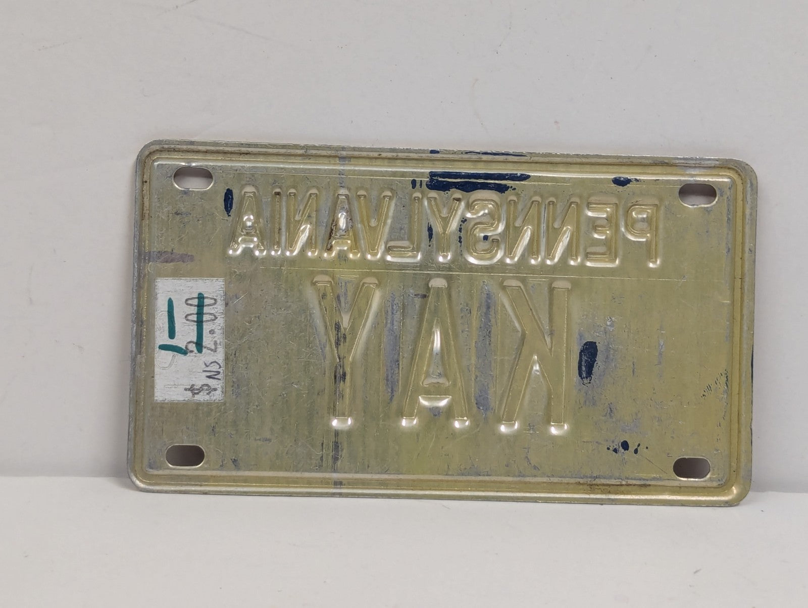 2" x 4" Mini Pennsylvania Metal License Plate with a Name "KAY for Bicycle