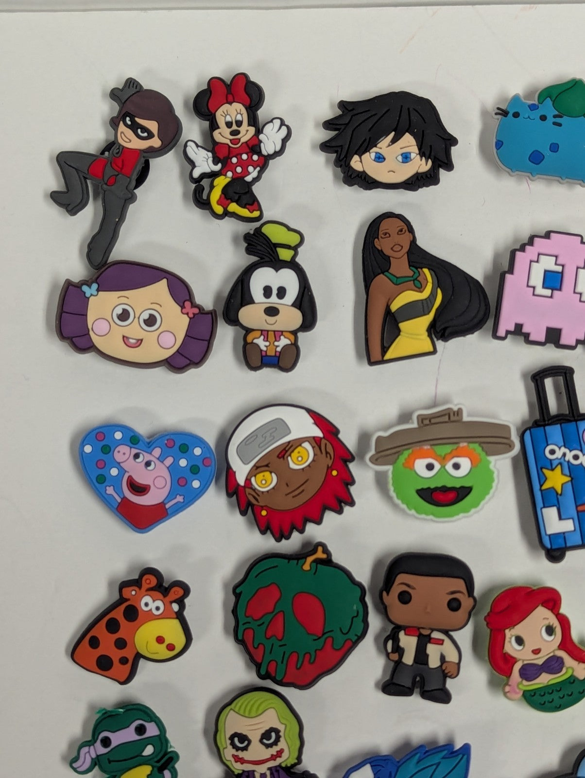 Huge Lot of JIBBITZ Crocs Shoe Charms Miscellaneous (Pokemon, Disney, Food, Ect)