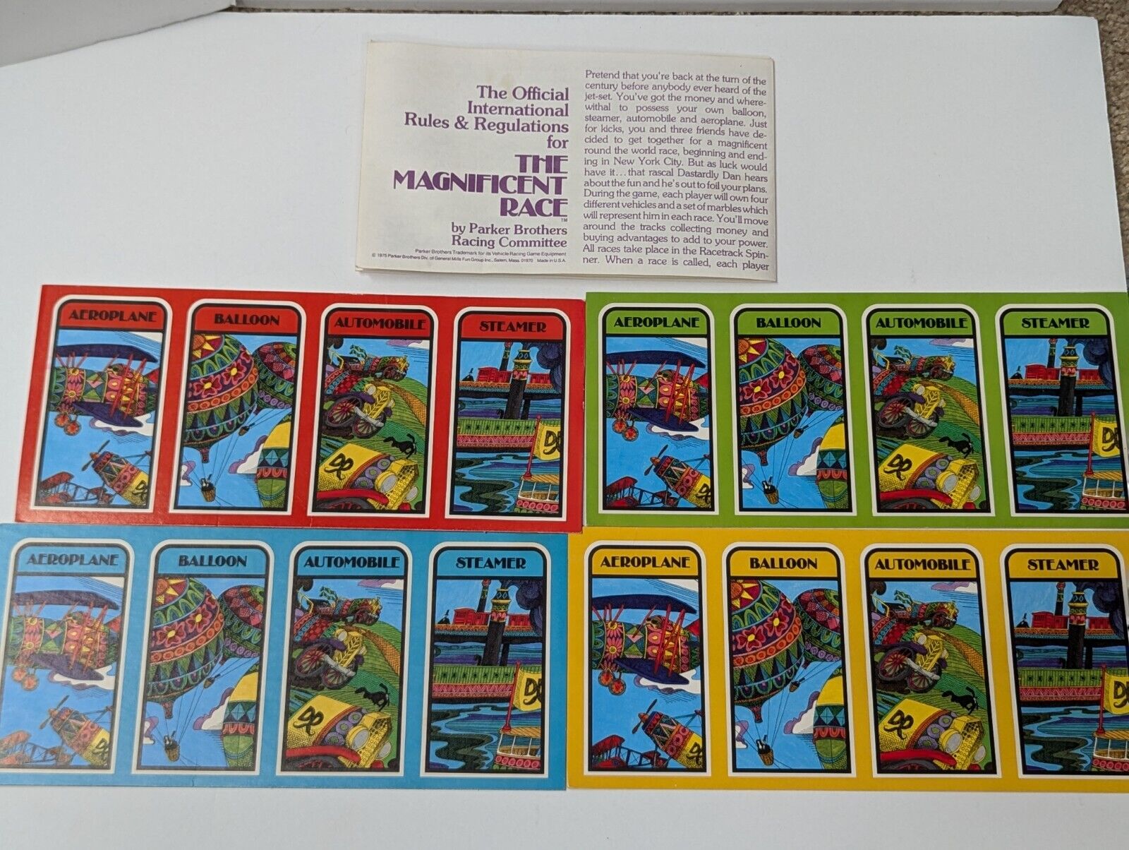 Vintage The Magnificent Race Family Board Game Parker Brothers 1975 Complete
