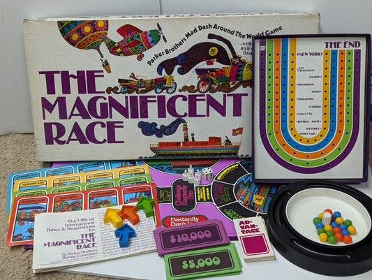 Vintage The Magnificent Race Family Board Game Parker Brothers 1975 Complete