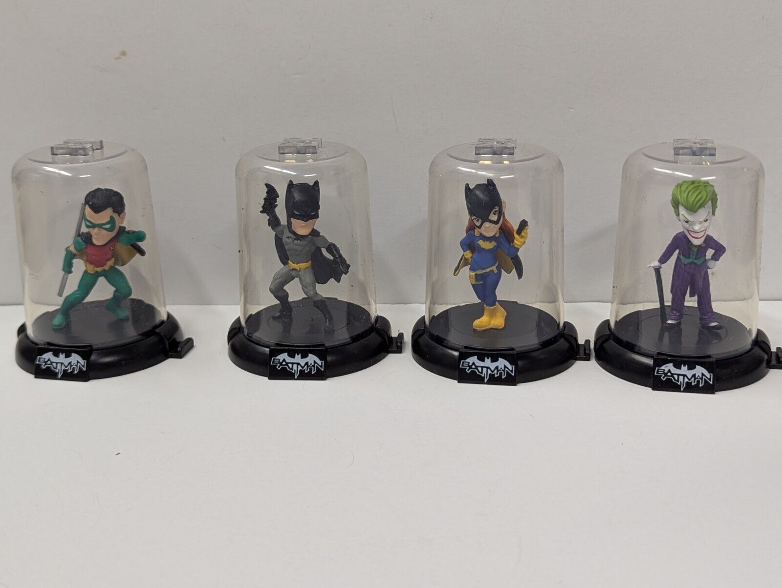 Batman : Series 1 Collectible Mini Domez Lot Of 4- Joker, Robin, Batgirl, Batman