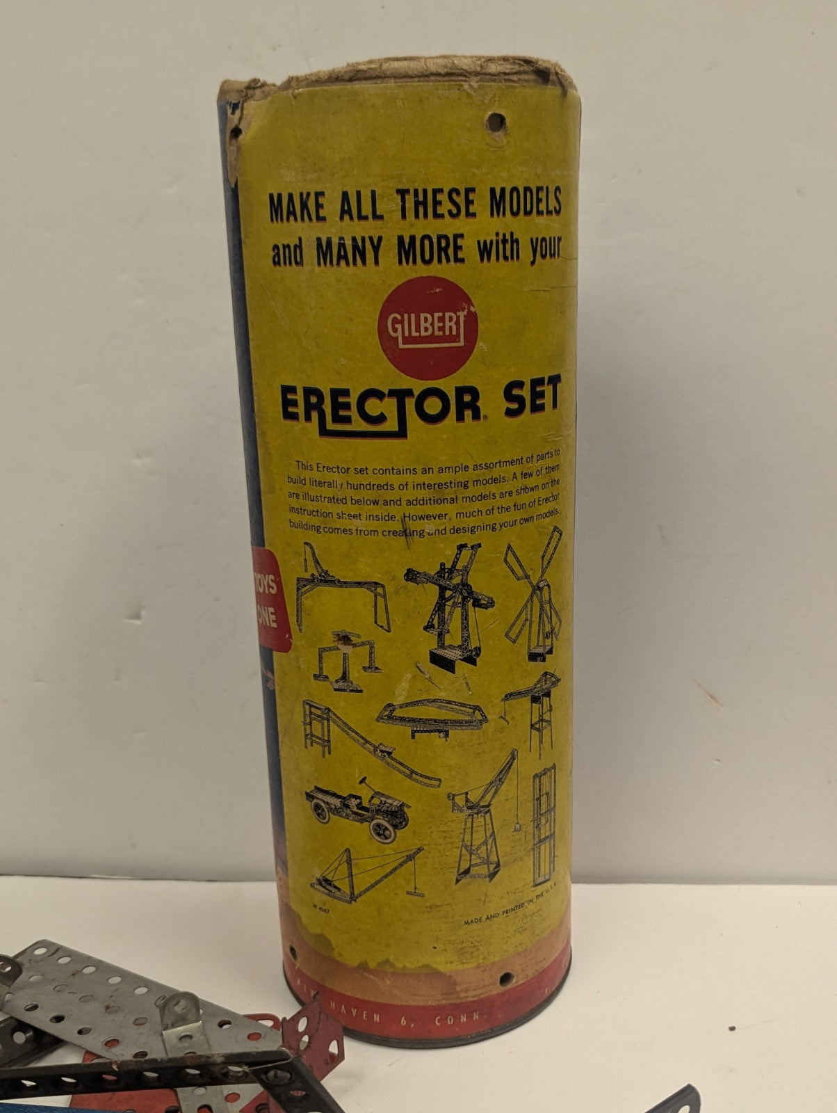 1950's C. Gilbert Vintage Erector Set No. 10021 Young Builder's Set Incomplete?