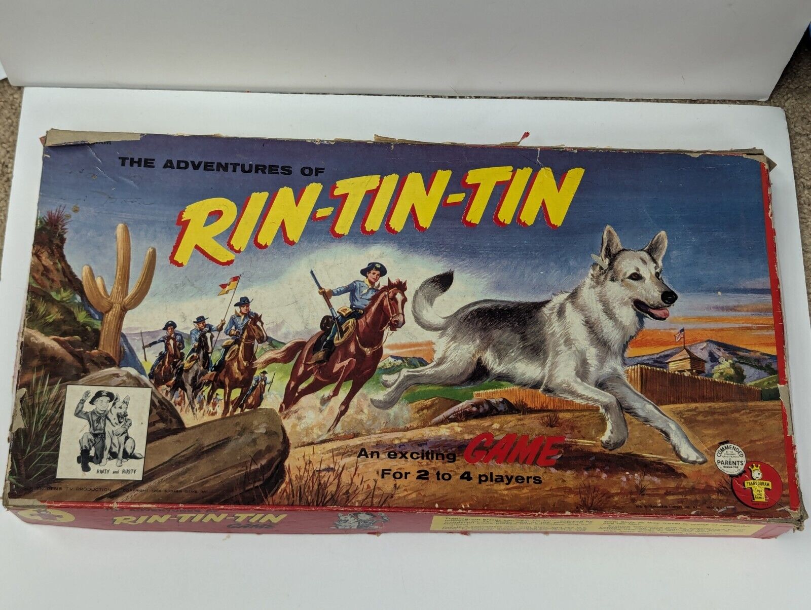 Vintage 1955 The Adventures of Rin-Tin-Tin Board Game by Transogram (Complete)